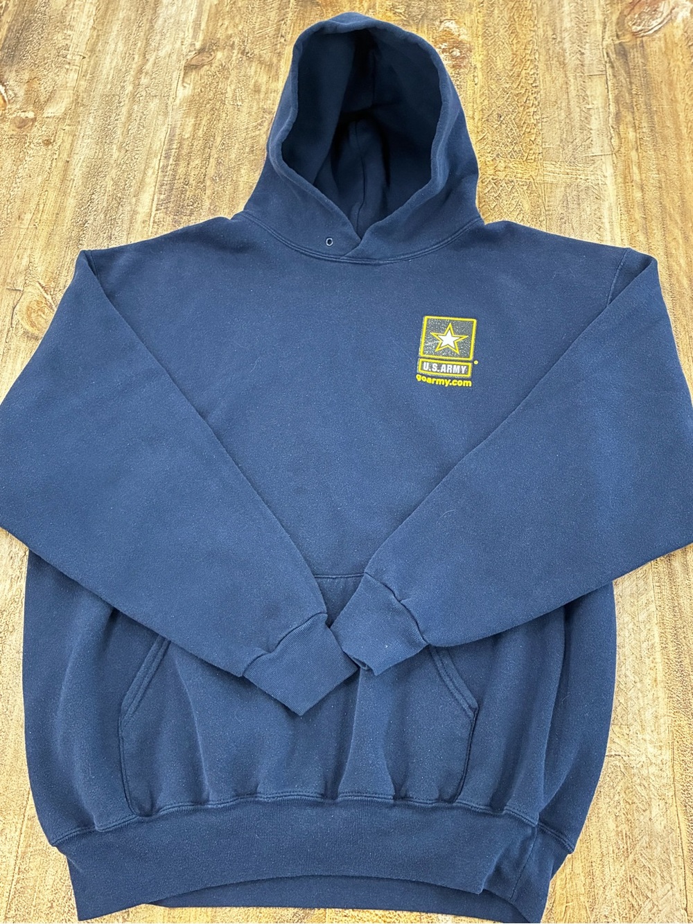 U.S. Army Navy Blue Pullover Hoodie with Yellow Logo